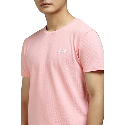 Image of Jack & Jones Men's Cotton Solid Slim Fit Crew Neck T-Shirt
