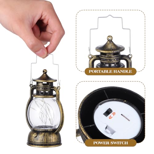 Totority Vintage Handheld Lantern, Retro Style Battery Operated Decorative Lamp, Portable Warm Glow for Home, Bar & Garden Ambiance, Perfect for Party Lovers & Cozy Indoor Outdoor Lighting by Totority - Used condition - Image 2