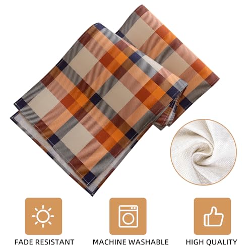 image for Keketoarrange Keketo Fall Table Runner Plaid Checkered Pattern Thanksg