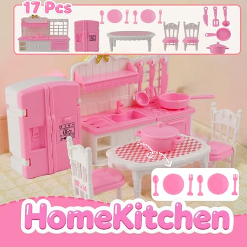 Muebles de casa de muñecas de 46 piezas escala 1:12 para crear mundos completos 3