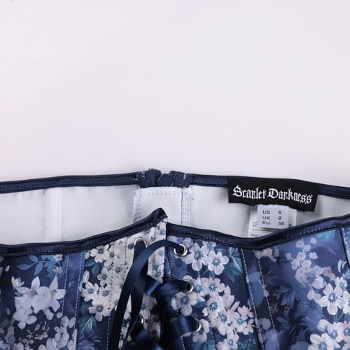 Image of Scarlet Darkness Corset Belt for Women Floral Lace Up Boned Underbust Corset Waist Belts
