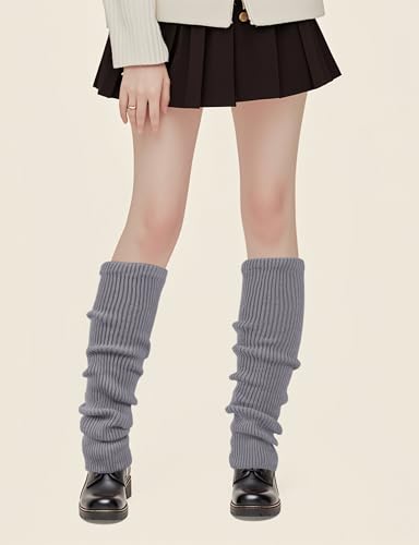 Image of v28 Leg Warmers - 20 inch Women Girls Knit Soft Socks for Warm,Aerobics Balet Fitness Yoga Y2K Casual,Available in 1 /2 /3 Pairs