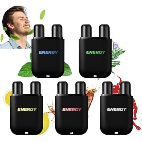 LAMUSELAND Essential Oil Nasal Inhaler, Pure and Natural Peppermint Double Holes Aromatherapy Nasal Stick Set for Tension Stress Relief and Focus Boost (5, Lemon) Cover