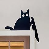 AWISBI Black Cat Door Topper Cat Decor Door Corner Cute and Funny Cat Lover Gifts, Ideal for Friends Family