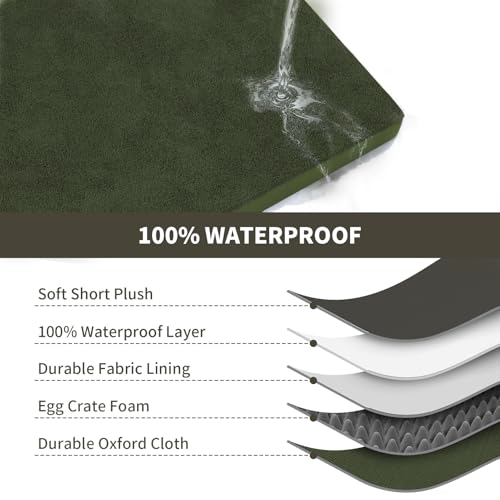Image of Jumbo Waterproof Orthopedic Dog Bed for Extra Large Dogs | Egg Crate Foam, Pressure Relief, Fits 54x37 Crates, Machine Washable 1680D Oxford Cover, Indoor & Outdoor Use, Up to 150 lbs