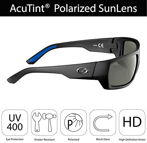 Flying Fisherman Wrap Around Polarized Sunglasses, Matte Black Frame/Smoke Lens, Medium4