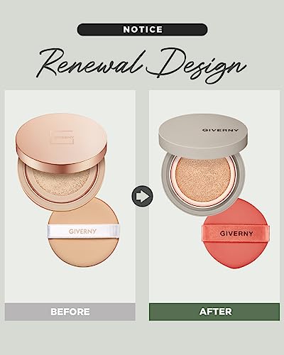 Giverny Milchak Matt Fit Cushion Foundation With Refill – Flawless Coverage For Oily Skin - Sebum And Sweat Control - Lightweight And Waterproof Foundation Makeup, 0.4Oz. X 2 (#23 Medium Beige) #TOP1