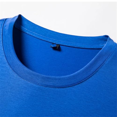 Men Summer Cotton Blends O-Neck Short Sleeve Solid Breathable Casual Pullover2