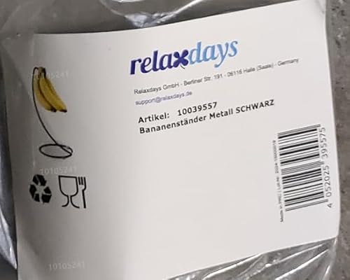 Relaxdays Banana Stand, Fruit Holder, Hanger, Kitchen, Countertop, Metal, HxD: 33 x 17cm, Prevents Pressure Marks, Black, Iron, 33 x 17 x 17 cm - Image 9