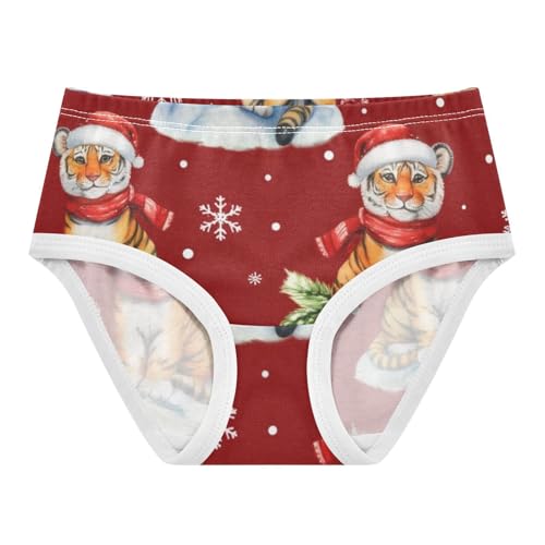 Girls Underwear Toddlers 2t Cotton Cute Panties Girl Designer Briefs Kids Undies Cute Tiger Cubs Red Santa Xmas