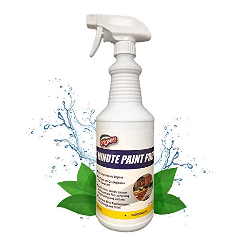 CHOMP Prep Cleaner Deglosser: Healthier Home 5 Minute Wall and Ceiling, Baseboards, Cabinets Painting Preparation Trim, Spray Gloss, Dirt, Grime, Grease Remover 32 Ounces, 32 oz