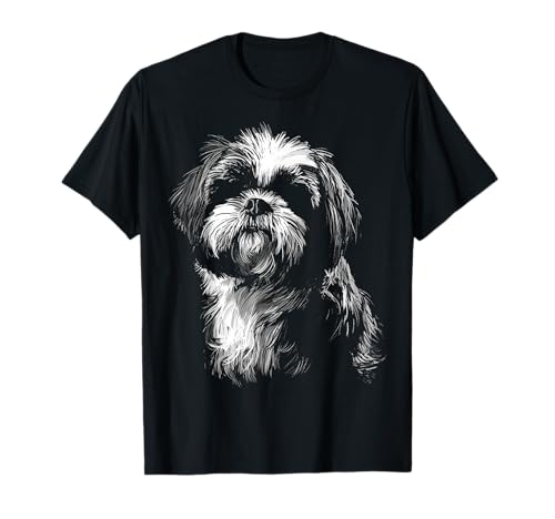 Amante de los perros Lindo Dibujo Animal Animal Pet Art Graphic Shih Tzu Camiseta