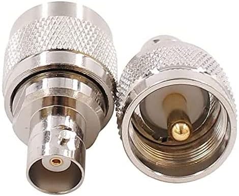DHT Electronics 2pcs coaxial Coax Adapter BNC Female to UHF Male PL-259 PL259