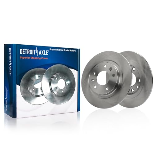 Image of Detroit Axle - Rear Brake Kit for 2016 2017 2018 Mazda CX-3, 11.06 inch inch Disc Brake Rotors Ceramic Brakes Pads with Hardware Replacement