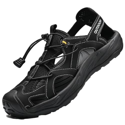 Men’S Outdoor Non-Slip Wear-Resistant Soft Platform Chunky Breathable Casual Shoes Retro Style Beach Sandals With Laces