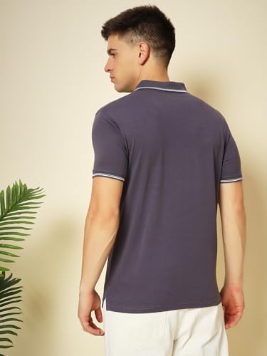 Image of UNIBERRY Men's Cotton Half Sleeves Solid Polo Neck T-shirt-MT4-BG 4XL
