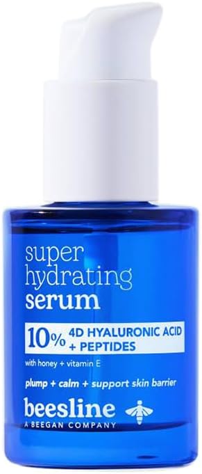 Beesline Super Hydrating Serum, Supercharged Serum With Honey, Vitamin E, 10% 4D Hyaluronic Acid, Peptides, Plump, Calm, Support Skin Barrier, 30ml