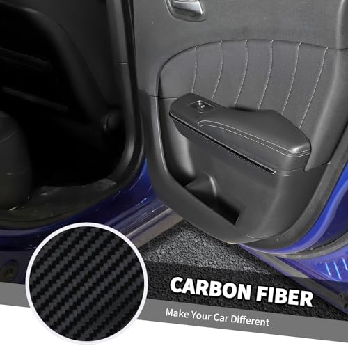 Tiras de moldura en fibra de carbono para panel de puerta de Dodge Charger 2011-2025 4