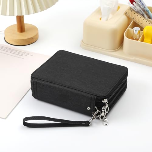 Image of Portable Colored 72 Slots Pencil case Organizer with Printing Pattern for Watercolor Pens, Pencil Case Organizer for Artist