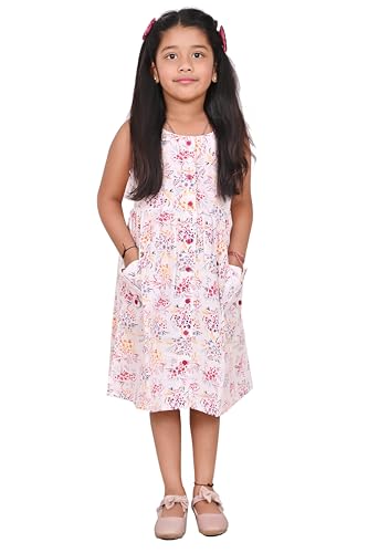 Image of CMMCHAAH Pure Cotton Printed Frock Dress for Girls| Kids Dress |2-12 Years Sizes | Knee Length Frock Dress