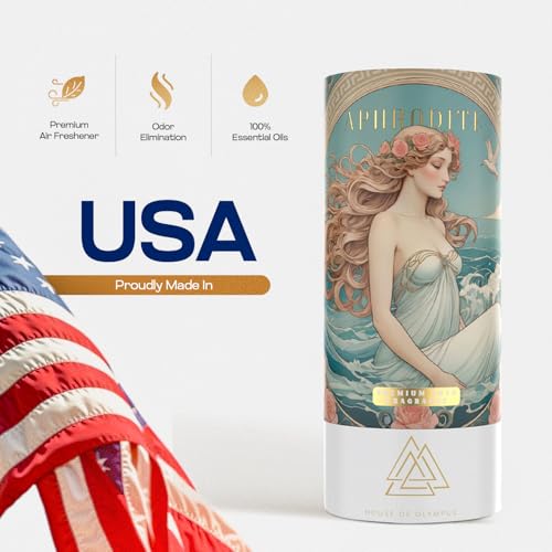 Image of Aphrodite Hanging Car Air Freshener for Women, 100% Natural Essential Oils - 60 Days Lasting Car Scent by House of Olympus - Made in USA