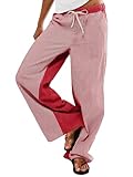 Made From 100% Cotton: These lightweight drawstring dress pants are breathable and skin-friendly, perfect for spring and summer. The NON-STRETCH fabric feels light and airy, ideal for warm, sunny days. With A Low-rise Waist And Wide-leg Cut: These pu...