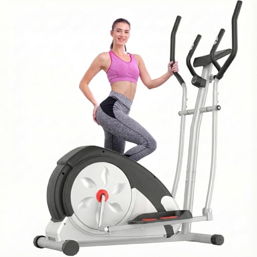 ANCHEER Elliptical Exercise Machine, Elliptical Trainer for Home Gym, Exercise Equipment 500Lbs Max Weight, Ultra-Silent Elliptical Machine, with Pulse Rate Grips & Smooth Resistance Levels
