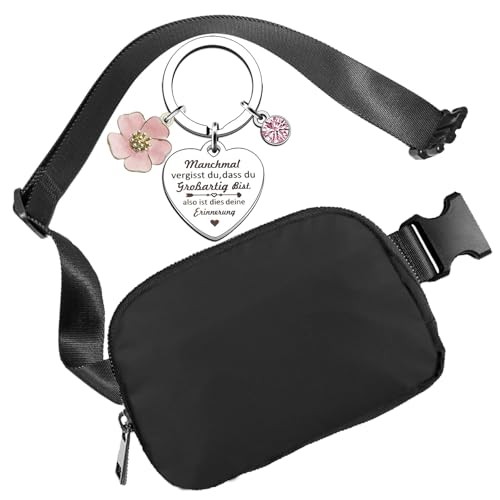 Riñonera para hombre y mujer, elegante riñonera pequeña, riñonera deportiva Bum Hip Bag Waist Unisex Fanny Pack Brusttasche Handytasche Gurt verstellbar, Riñonera negra, Moda