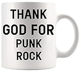 Jesus Christian Cup God Mug - Thank God For Punk Rock T-Shirt mens womens kids 11Oz Cups Mugs