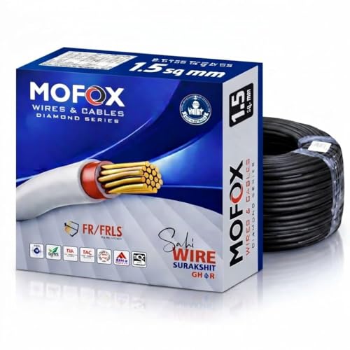 Image of MOFOX Diamond Series FR /FRLS Electrical Wire, Multi-Strand Copper Conductor 90 Meter (BLACK, 1.50 SQ MM)