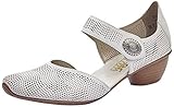 Obermaterial: Leder Rieker Damen Frühjahr/Sommer 43767 Pumps, Weiß (Hartweiss/Weiss 80), 38 EU