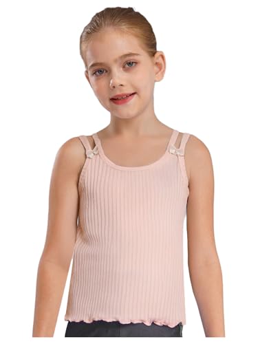 YEAHDOR Kids Girls Basic Tank Tops Sleeveless Camisole Tank Vest Yoga Dance Vest Gym Training Shirts