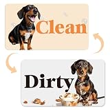 Dachshund Clean Dirty DishWasher Magnet - Cosmisun Sausage Pet Dog Dishwasher Magnet Clean Dirty Sign Double Sided Reversible Dish Washer Magnetic Sign Flip Indicator for Dachshund Lover Kitchen Decor