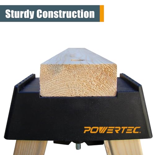 Image of POWERTEC Sawhorse Brackets, Set of 2 Saw Horse Brackets w / 500Lbs Capacity, Heavy Duty Brackets for Use with 2x4 Lumber, Construction Tools for Carpenter, Contractors (71026V)