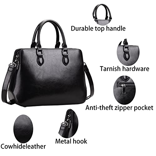 image for Heshe Leather Purses Satchel Bags for Women Tote Bags Shoulder Handbag