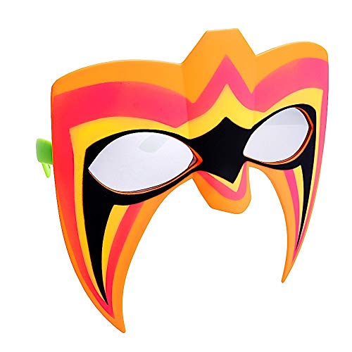 Road Warriors Wrestling Costumes - Sun-Staches Officially Licensed WWE Ultimate Warrior Sunglasses Orange, Red, Yellow, Black, Green,