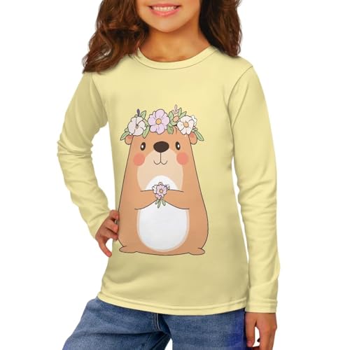 Image of Girls Long Sleeve T Shirt Cute Cartoon Crewneck Shirt for Kids 3-16Y Fall Winter Clothes