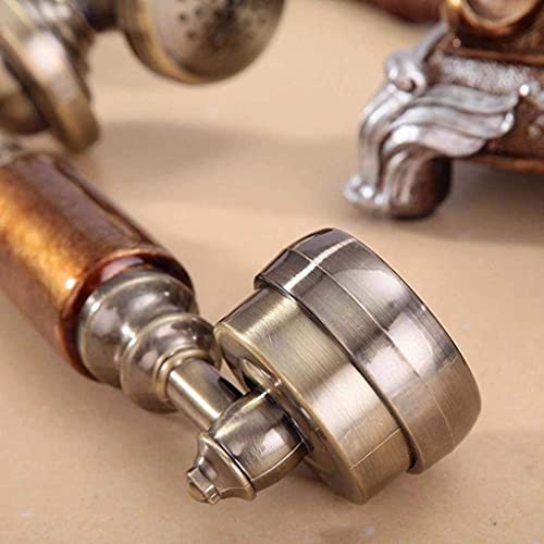 Image of Dratal Imitation Copper Vintage Style Rotary Retro Old Fashioned Rotary Dial Home and Office Telephone Functional Antique Style Telephone-Bronze
