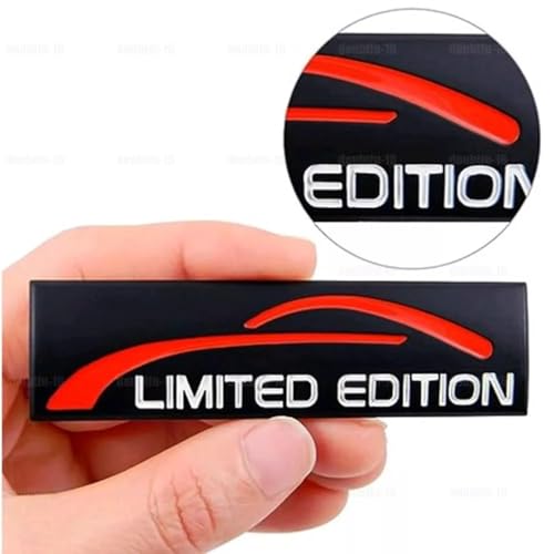 Image of Pair Set Limited Edition Car Emblem Premium 3D Sport Turbo Badge Auto Rear Trunk Side Decal Sticker (Black Red)