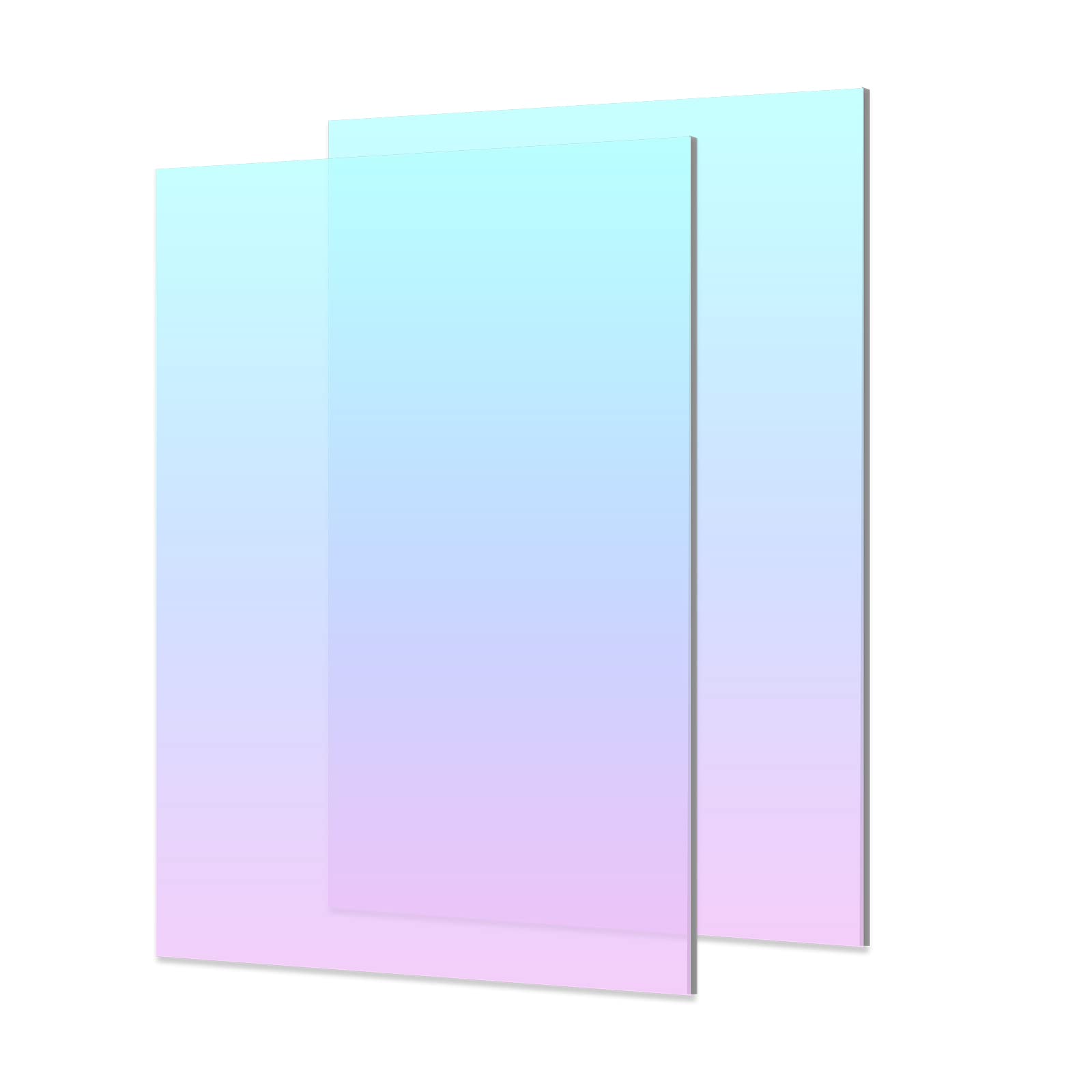 SANIQUEIridescent Acrylic Sheet Pack 2pcs 11.8"X15.75"X1/8" (2.8mm Thick) Colored Acrylic Sheets for Laser Cutting, Glass Art, Signs, Crafts, Painting, Photo Frames, Handcraft