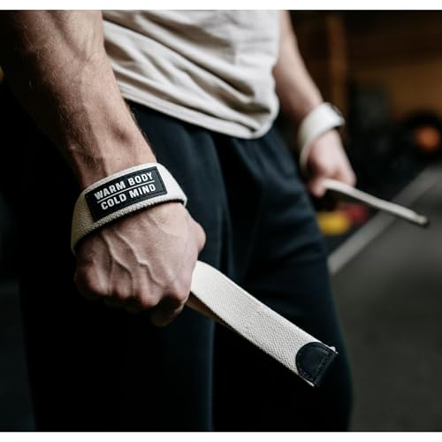 Image of WARM BODY COLD MIND V2 Lifting Wrist Straps for Weightlifting - Hand Straps for Powerlifting, Weight Lifting, Bodybuilding Functional /Cross Training, Deadlift Gym Bar, Cotton