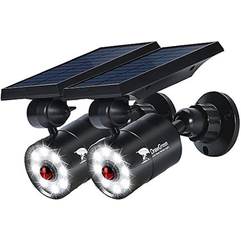 Solar Powered Motion Lights for Outside Aluminum Case(Not plastic) of 2, 1400LM 9W(130W Equ.), Outdoor Solar Motion Sensor Flood Spotlights for Patio Deck Porch, 100-Week FREE Refund/Replacement Cover