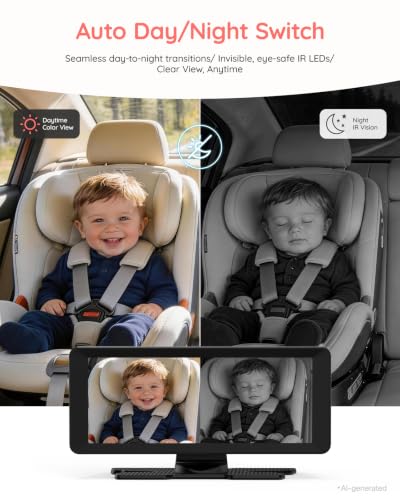 Image of LUCKVIEW BM5PRO Dual Baby Car Camera with 7.2 inch Split Screen Monitor