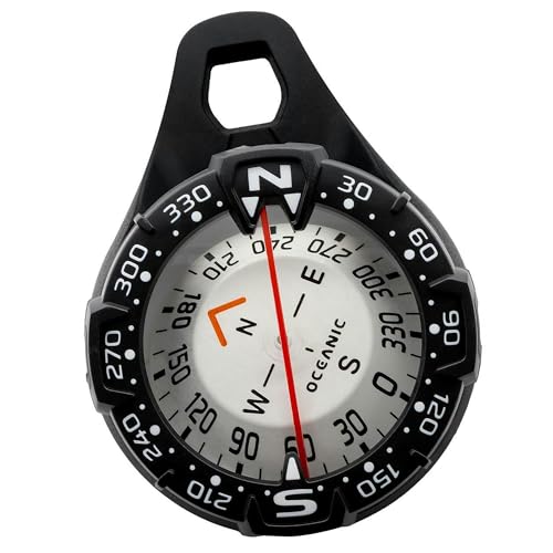OCEANIC Maxview Compass | Large Easy-to-Read Bearing Indicators | Available in a Variety of configurations: Wrist Bungee clipmount Hose Mount and Module | Available in NH or SH (Lanyard (Clip))