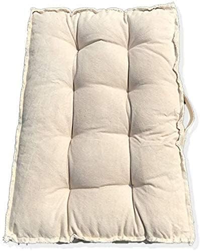 OGFC 809929 Floor Cushions Sitting Pillow, Thick Meditation Pillow for Sitting on Floor，Solid Square Floor Pillow, Yoga Living Room Sofa Balcony Outdoor, 41x23 Inch (Beige)