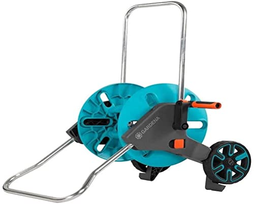 GARDENA Dévidoir CleverRoll M Easy : Enrouleur de tuyaux sur roues d'une capacité de 60 m, particulièrement stable, Avec guidage confortable, Montage sans outil. Tuyaux non fournis (18510-20)