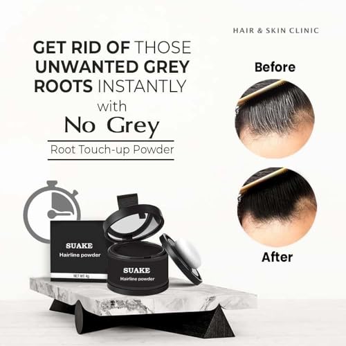 Image of Black Hair Powder | Covers Grey Hair & Bald Spots Instantly | Root Touch Up | Sweat-Resistant & Long-Lasting Formula | Natural Looking Colour (BLACK POWDER)