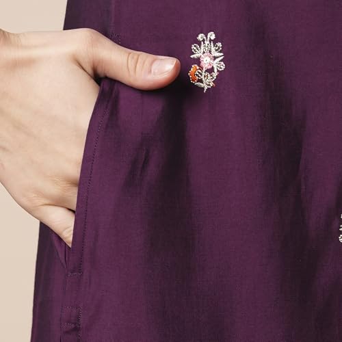 Image of Globus Women Kurta Set (GS567412 Red S)