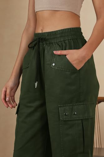 Image of FYLTR Women's Cargo Utility Trouser - 100% Cotton | Adjustable Hem | Drawstring Closure | Utility Pockets | Trousers for Women