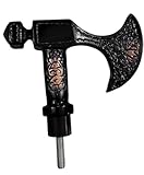Handcrafted Viking Axe Head Handle with Norse Engravings Solid Metal Cane Topper/Decorative Axe Head for Walking Stick, Medieval Collectibles, LARP, and Home Décor